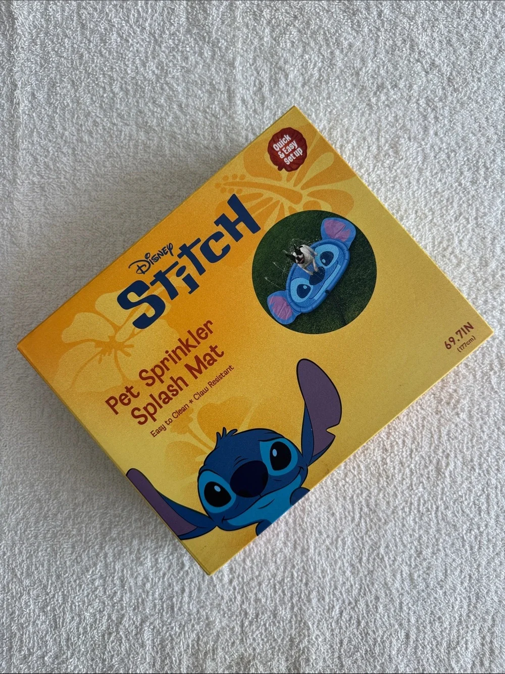Disney Stitch Pet Sprinkler Splash Mat - Blue and Purple Accents